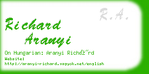 richard aranyi business card